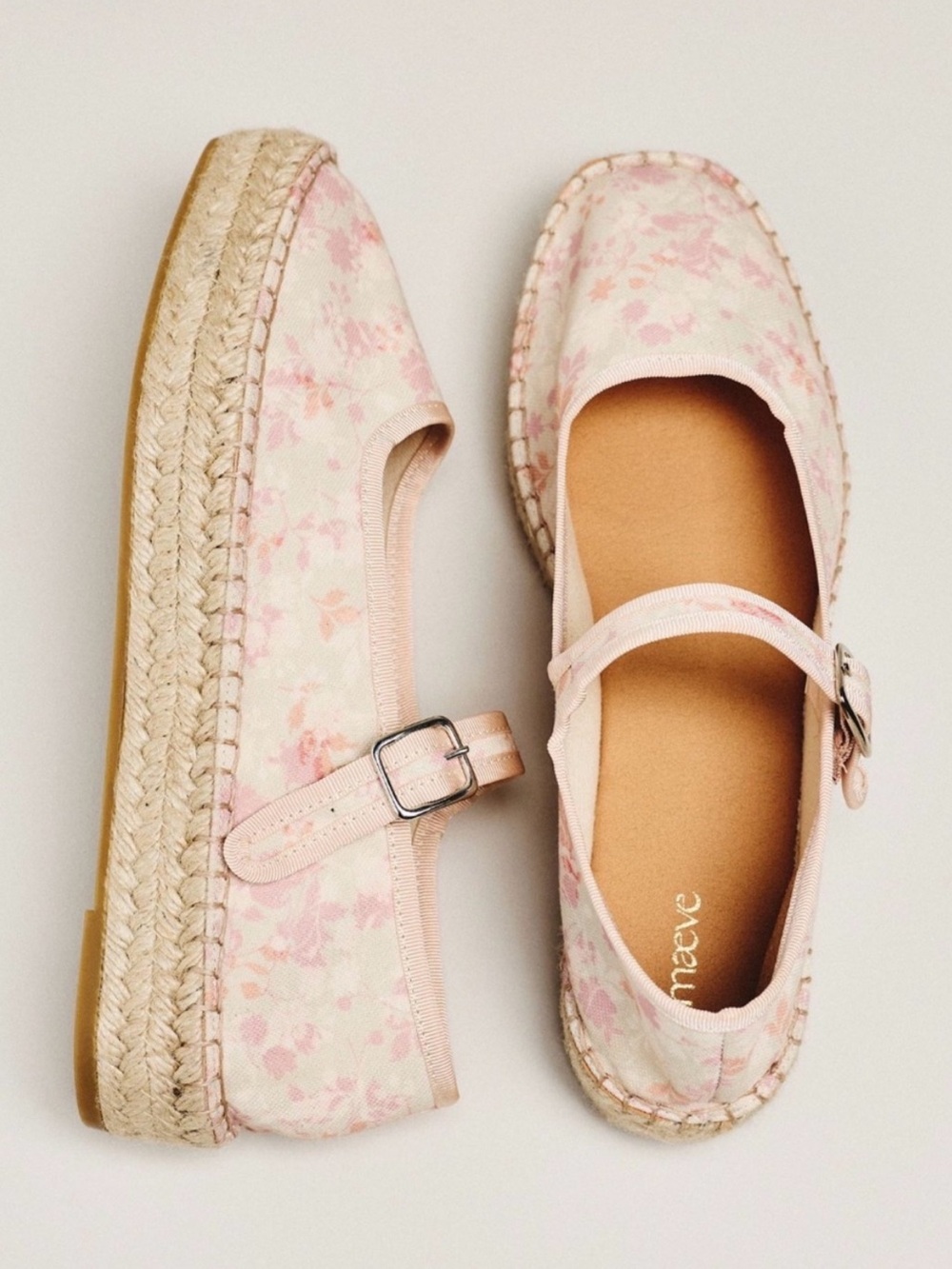 Maeve Mary Jane Espadrille Flats Women’s Size 8 Pink floral Feminine